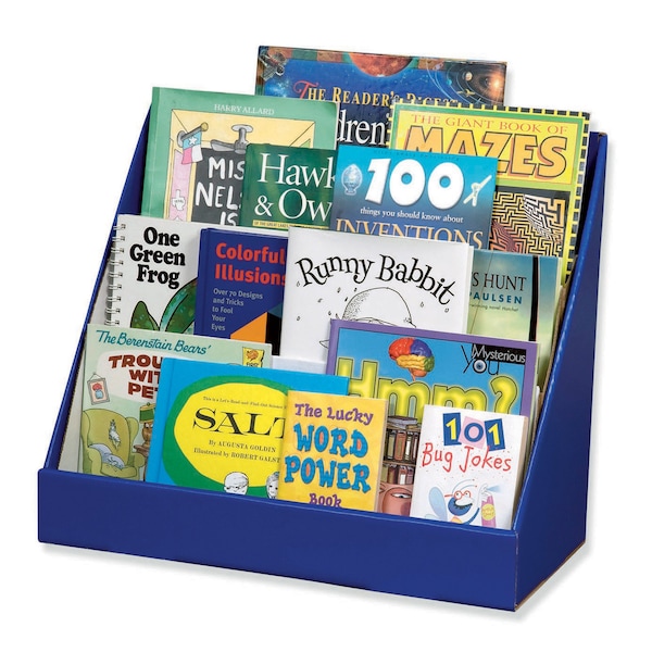 Classroom Keepers Book Shelf, 3-Tiered, Blue, 17H x 20W x 10D